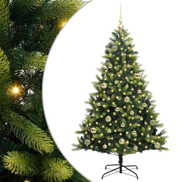Árbol de Navidad Artificial Articulado 150 LEDs Verde 150 cm M 2