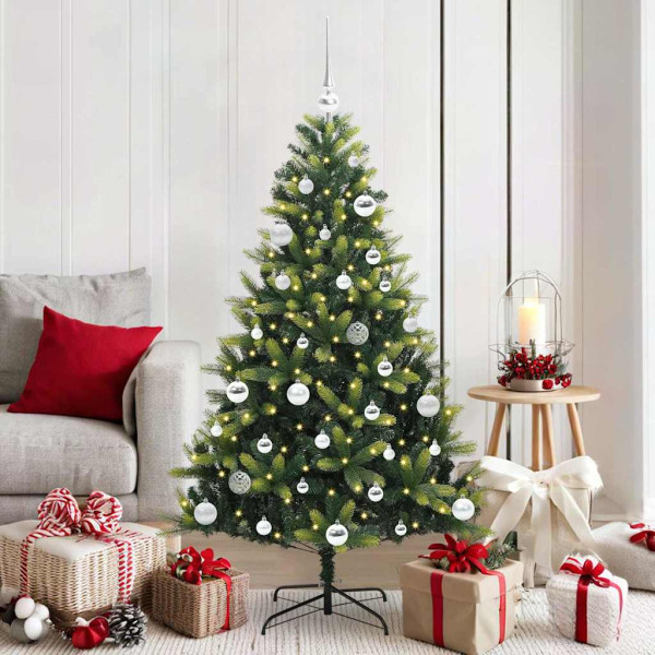 Árbol de Navidad Artificial Articulado 150 LEDs Verde 150 cm D
