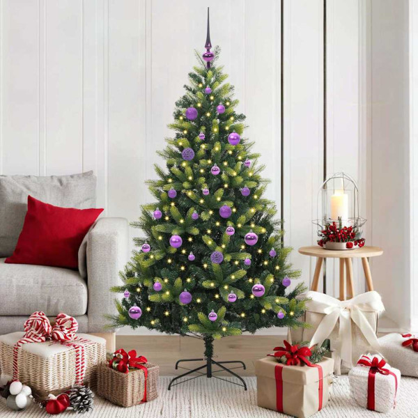 Árbol de Navidad Artificial Articulado 150 LEDs Verde 150 cm D