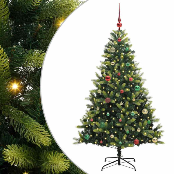Árbol de Navidad Artificial Articulado 150 LEDs Verde 150 cm M 2