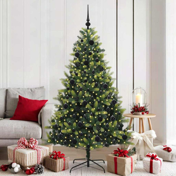 Árbol de Navidad Artificial Articulado 300 LEDs Verde 180 cm D