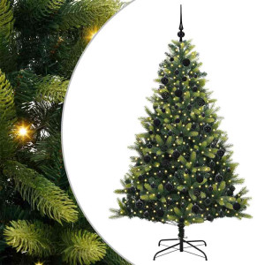Árbol de Navidad Artificial Articulado 300 LEDs Verde 180 cm H