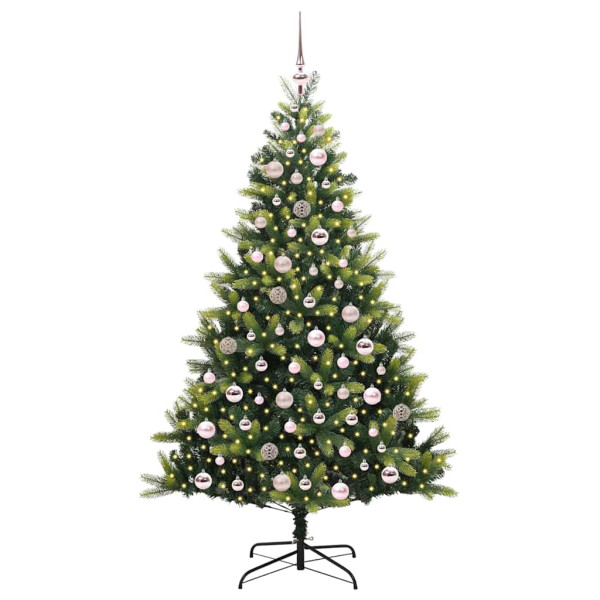 Árbol de Navidad Artificial con Bisagras 300 LEDs Verde 180 cm M 3