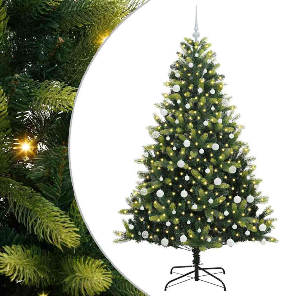 Árbol de Navidad Artificial Plegable 300 LEDs Verde 180 cm M 2