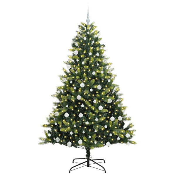 Árbol de Navidad Artificial Plegable 300 LEDs Verde 180 cm M 3