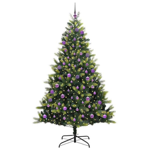 Árbol de Navidad Artificial Plegable 300 LEDs Verde 180 cm M 3
