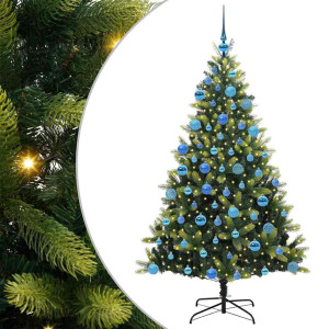 Árbol de Navidad Artificial Plegable 300 LEDs Verde 180 cm H
