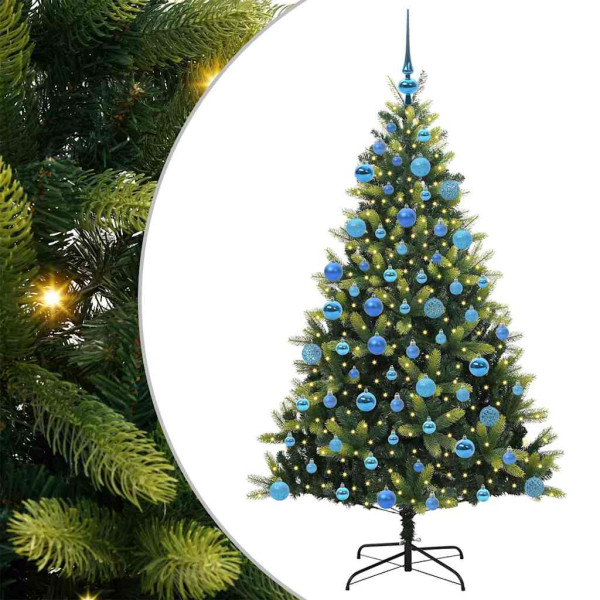 Árbol de Navidad Artificial Plegable 300 LEDs Verde 180 cm M 2