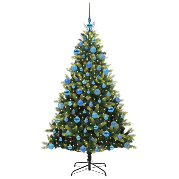 Árbol de Navidad Artificial Plegable 300 LEDs Verde 180 cm M 3