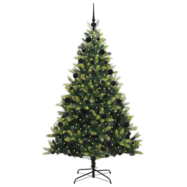 Árbol de Navidad Artificial Plegable 300 LEDs Verde 210 cm M 3