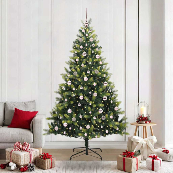 Árbol de Navidad Artificial Articulado 300 LEDs Verde 210 cm D