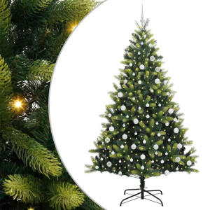 Árbol de Navidad artificial con bisagras y 300 LEDs 210 cm H