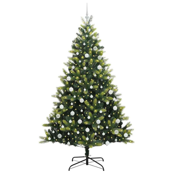 Árbol de Navidad artificial con bisagras y 300 LEDs 210 cm M 3