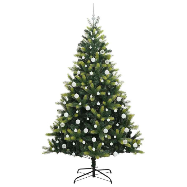 Árbol de Navidad artificial con bisagras y 300 LEDs 210 cm M 4