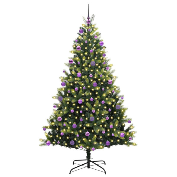 Árbol de Navidad Artificial con Bisagras 300 LEDs Verde 210 cm M 3