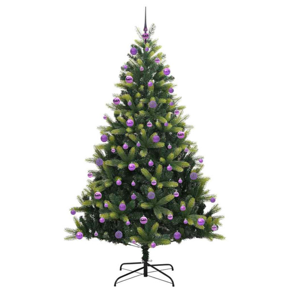 Árbol de Navidad Artificial con Bisagras 300 LEDs Verde 210 cm M 4