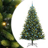 Árbol de Navidad Artificial Plegable 300 LEDs Verde 210 cm 2