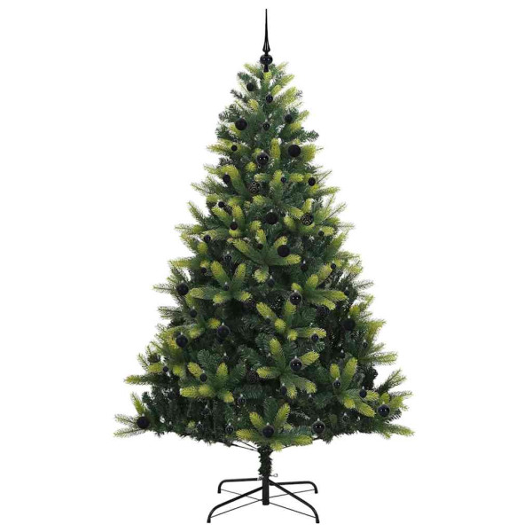 Árbol de Navidad artificial con bisagras 300 LEDs Verde 240 cm M 4