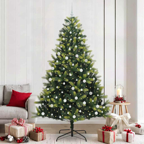 Árvore de Navidad Artificial Articulada 300 LEDs Verde 240 cm D