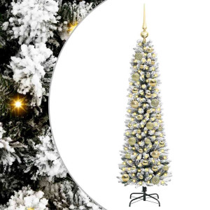 Árbol de Navidad artificial con 150 LED verde y 120 cm H