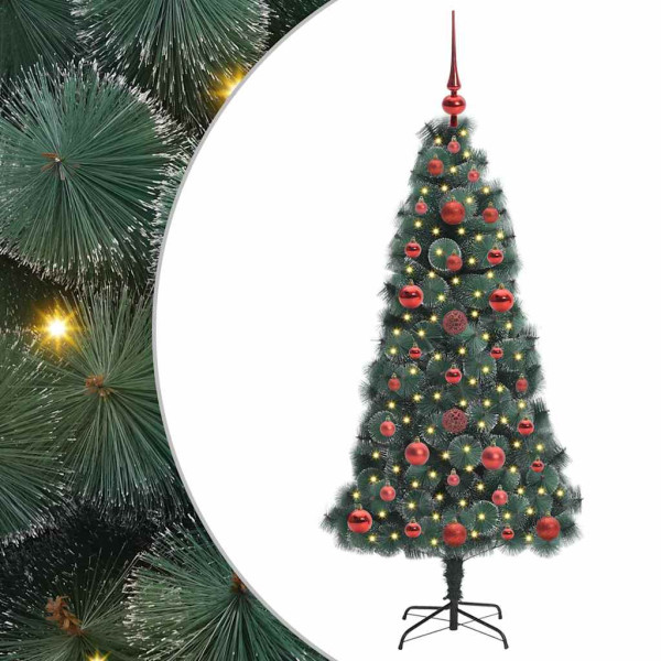 Árbol de Navidad Artificial Pre-iluminado con Juego de Bolas M 2
