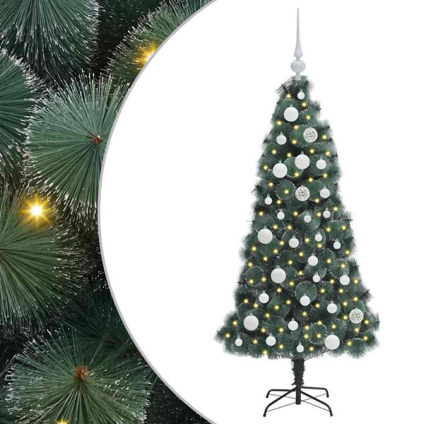 Árbol de Navidad Artificial Pre-iluminado con Juego de Bolas M 2