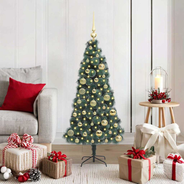 Árbol de Navidad artificial preiluminado con set de bolas D