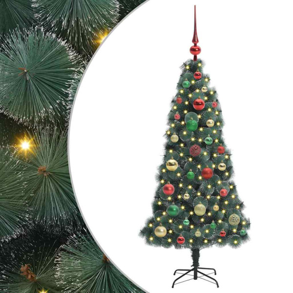 Árbol de Navidad Artificial Preiluminado con Conjunto de Bolas M 2