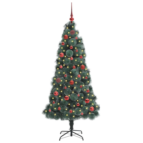 Árbol de Navidad artificial iluminado con set de bolas 150 cm M 3