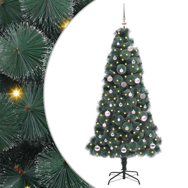 Árbol de Navidad artificial iluminado con juego de bolas 150 cm D