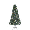 Árbol de Navidad artificial iluminado con juego de bolas 150 cm 2