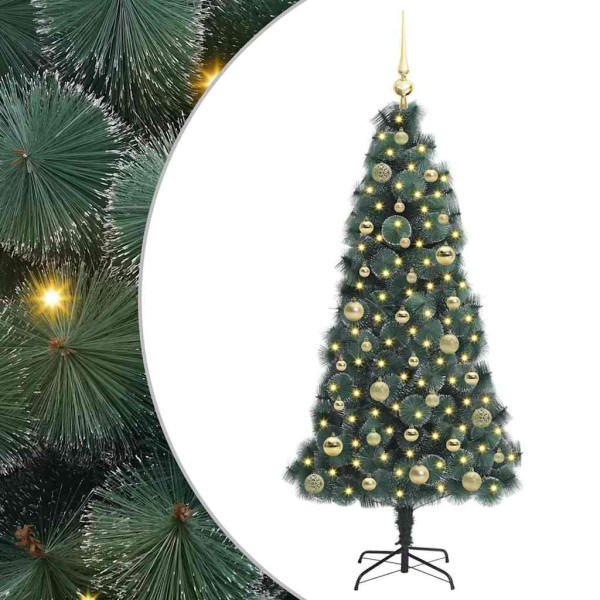 Árbol de Navidad Artificial Pre-iluminado con Juego de Bolas M 2