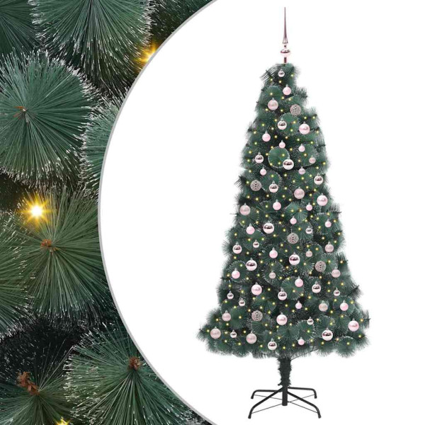 Árbol de Navidad artificial preiluminado con juego de bolas M 2