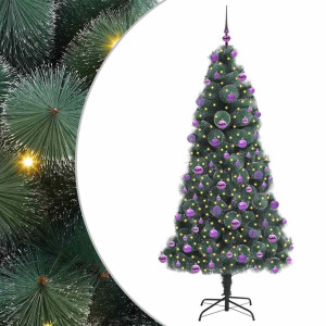 Árbol de Navidad artificial preiluminado con set de bolas H