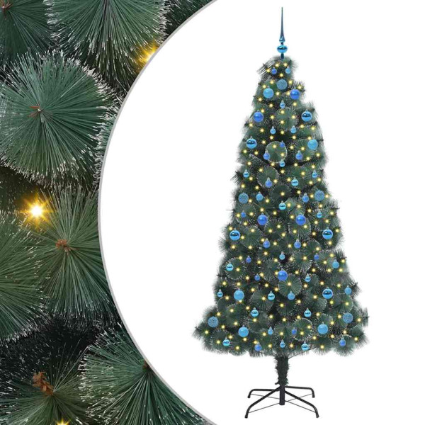 Árbol de Navidad Artificial Pre-iluminado con Juego de Bolas M 2