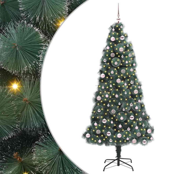 Árbol de Navidad artificial iluminado con set de bolas 240 cm M 2