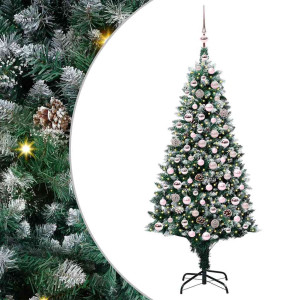Árbol de Navidad artificial Verde 180 cm PVC y Acero y Plástico H