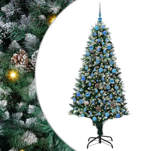 Árbol de Navidad artificial Verde 180 cm PVC y Acero y Plástico H
