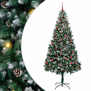 Árbol de Navidad artificial Verde 210 cm PVC y Acero y Plástico H