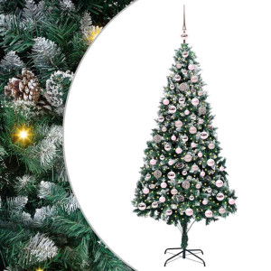 Árbol de Navidad artificial Verde 210 cm PVC y Acero y Plástico H