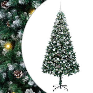 Árbol de Navidad artificial Verde 210 cm PVC y Acero y Plástico H