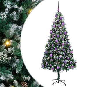 Árbol de Navidad artificial Verde 210 cm PVC y Acero y Plástico H
