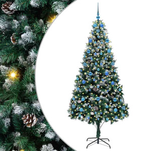 Árbol de Navidad artificial Verde 210 cm PVC y Acero y Plástico H