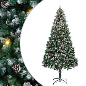 Árbol de Navidad artificial Verde 240 cm PVC y Acero y Plástico H