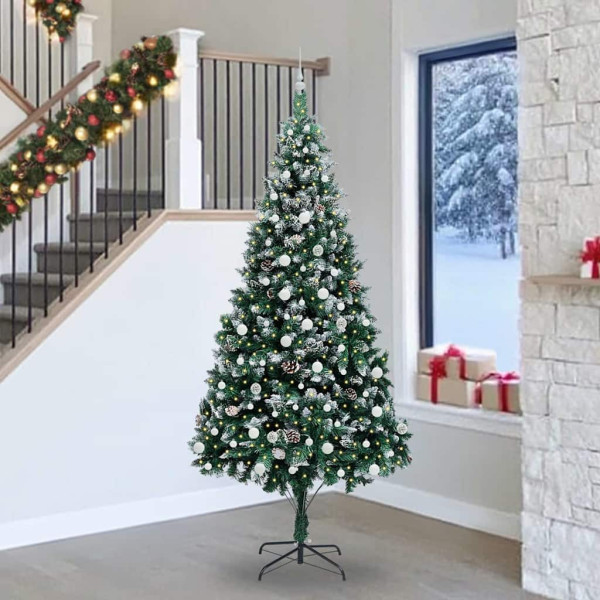 Árbol de Navidad artificial Verde 240 cm PVC y Acero y Plástico D