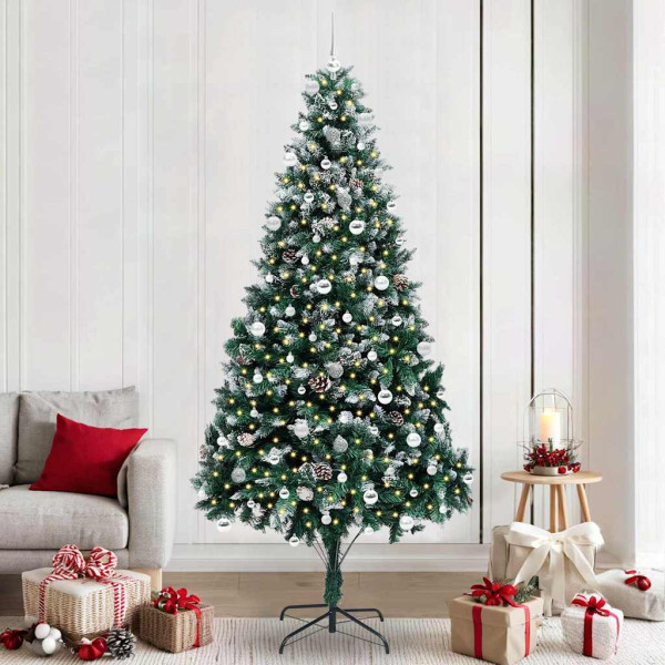 Árbol de Navidad artificial Verde 240 cm PVC y Acero y Plástico D