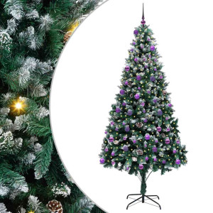 Árbol de Navidad artificial Verde 240 cm PVC y Acero y Plástico H