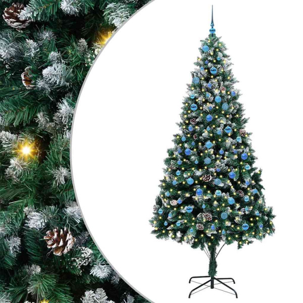 Árbol de Navidad artificial Verde 240 cm PVC y Acero y Plástico D