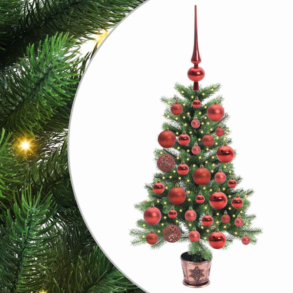 Árbol de Navidad con 150 LED con soporte Verde 90 cm PE M 2