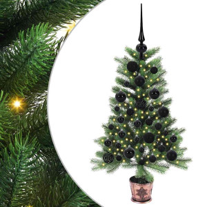 Árbol de Navidad con 150 LED con soporte Verde 90 cm PE H